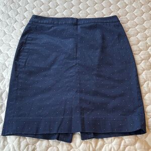 J. Crew Navy Pencil Skirt with Pink Accents